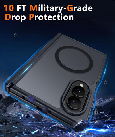 FNTCASE for Samsung Galaxy Z-Fold-8 Case Full Hinge Protection Matte Cover