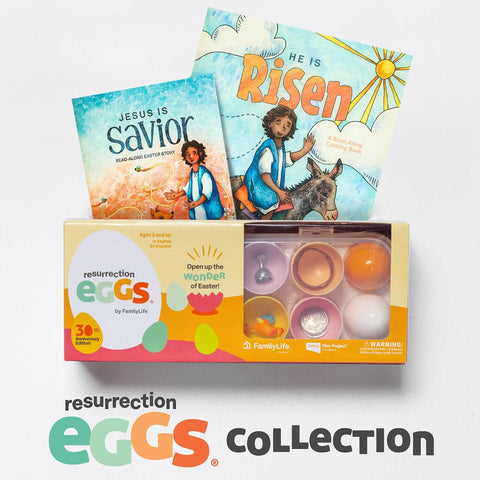 FAMILYLIFE Complete Resurrection Eggs Bundle – Interactive Easter Story Set – Hands-On Toddler Easter Activities – Resurrection Eggs, He is Risen Easter Coloring Book & Jesus is Savior Storybook