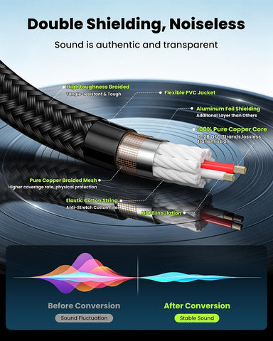 XLR Cable 100ft, OFC Dual Shielded XLR Microphone Cable