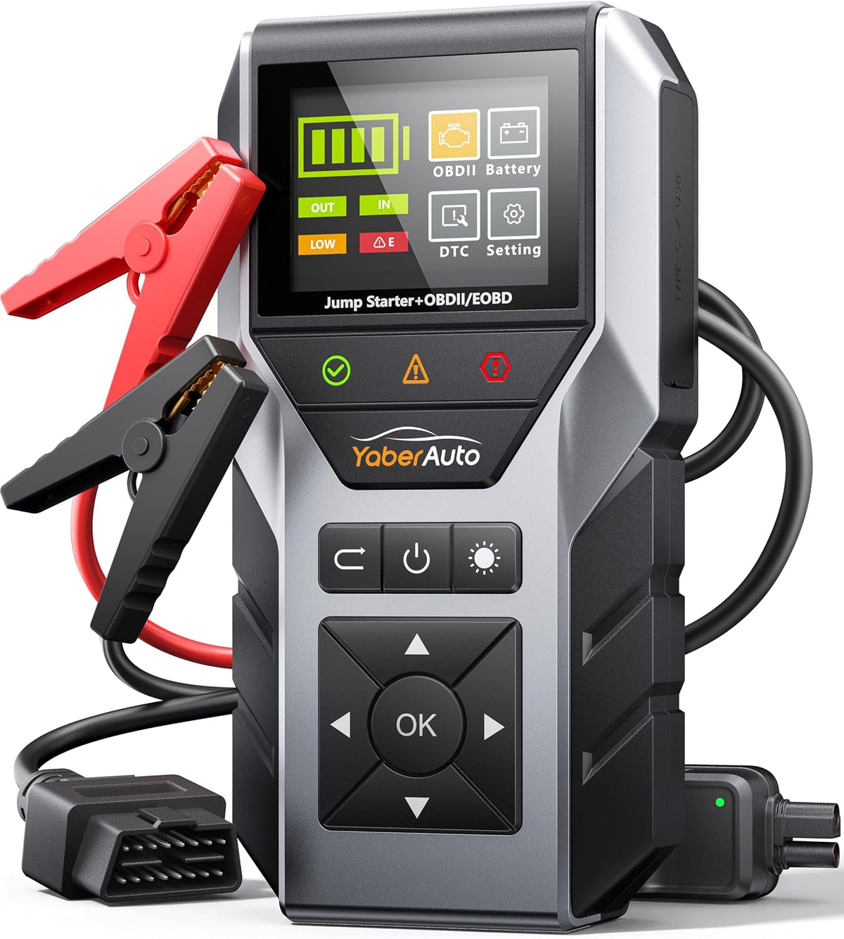 YaberAuto 6000A Portable Car Jump Starter with OBD2 Scanner, Code Reader