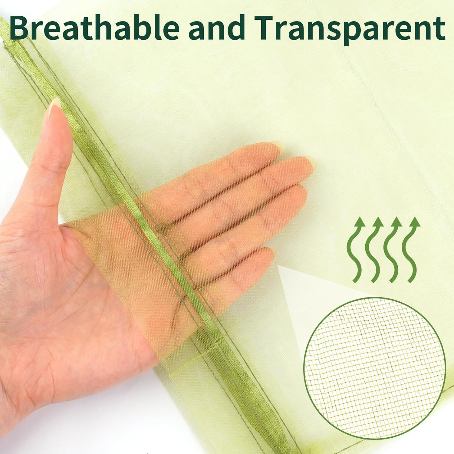 50 Pcs Fruit Protection Bags, 10×14 in Mesh Cover Nets for Tree, Green