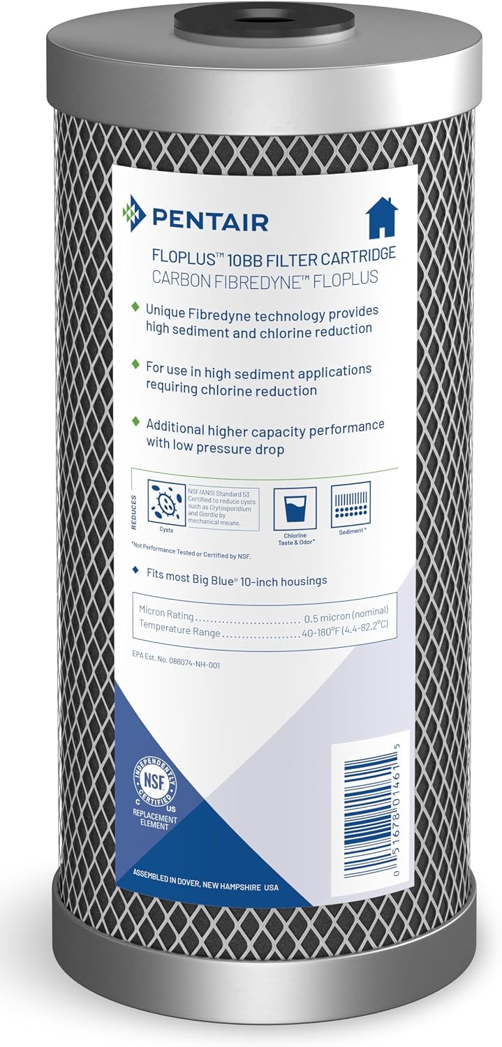 Pentair Pentek FloPlus-10BB Big Blue 10-Inch Carbon Block Water Filter