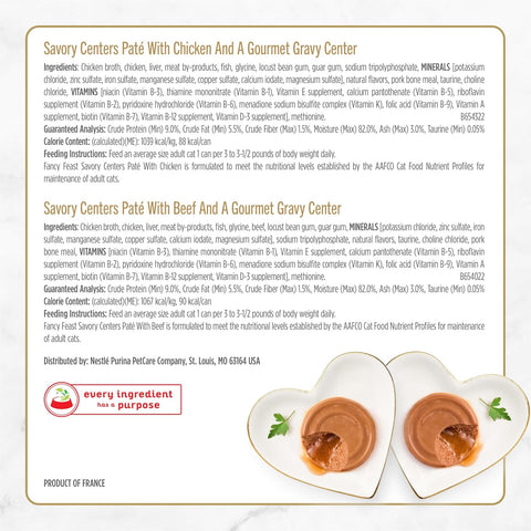 Fancy Feast Purina Savory Centers Wet Cat Food, 3 oz. Cans, 24-Pack