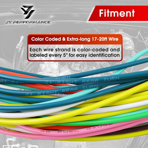 Universal 21 Circuit Wiring Harness Kit with 17 Fuses