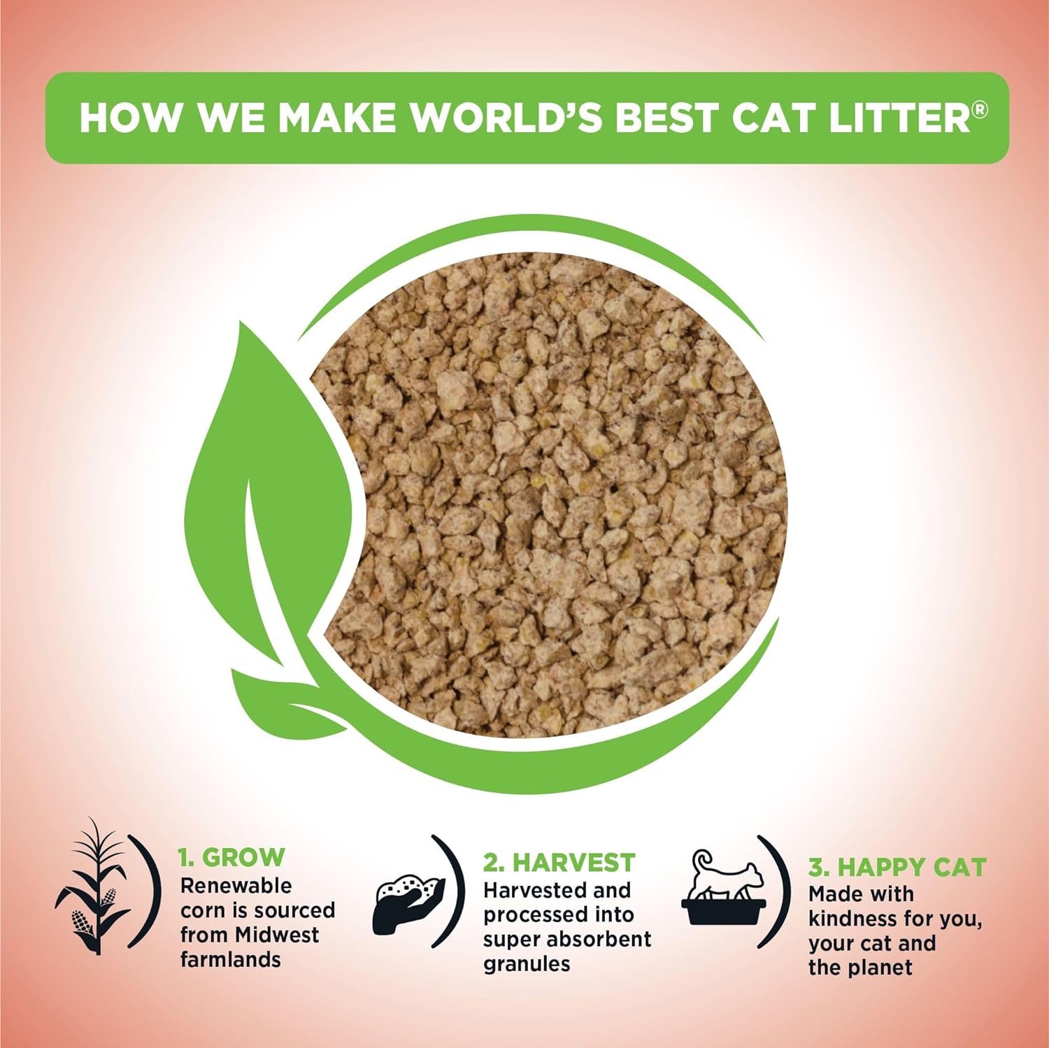 World's Best Cat Litter Poop Fighter, Urine & Poop Odor Defense, 15 lb Bag