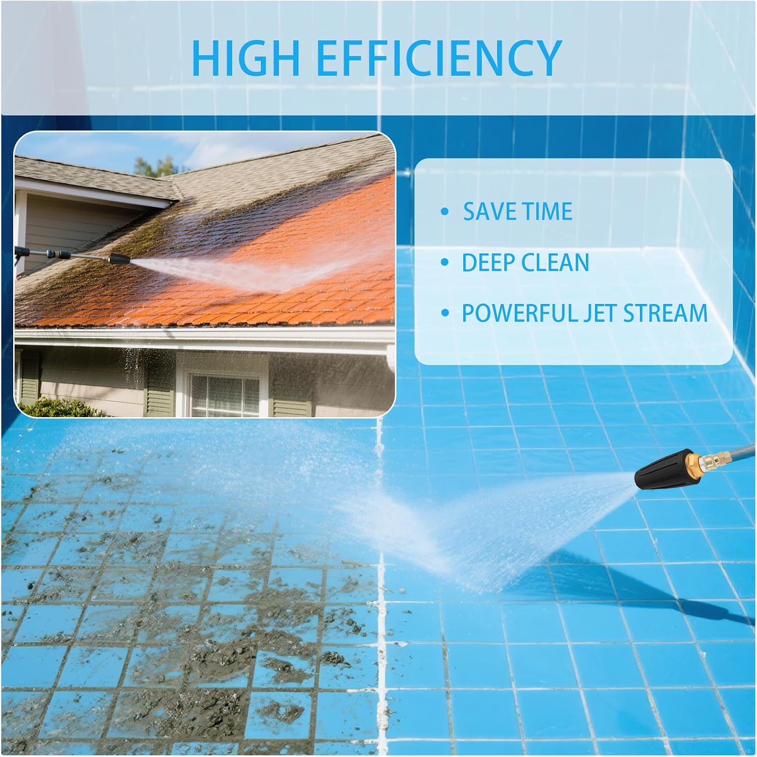 Turbo Nozzle Pressure Washer Tips, Max 4000 PSI, Upgrade 360° Rotating Turbo Spray Tips with 1/4" Quick Connector for Cleaning Car, Garden, Concrete Brick, 4.0 GPM 4.0 Orifice