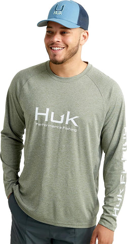 Huk Men's Americana Flag Pursuit | Long Sleeve Performance Fishing Shirt with +30 UPF Sun Protection