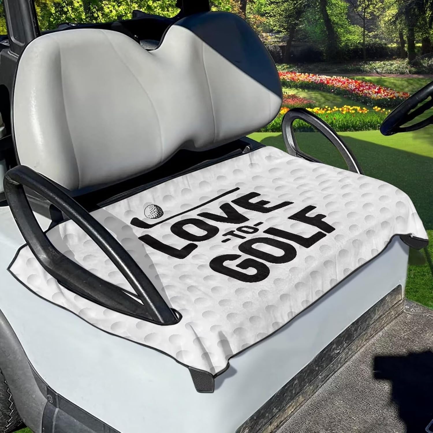 Suobstales Golf Cart Seat Covers/Seat Towel, Breathable Golf Cart Seat Cushions Golf Blanket Golf Club Car Accessories