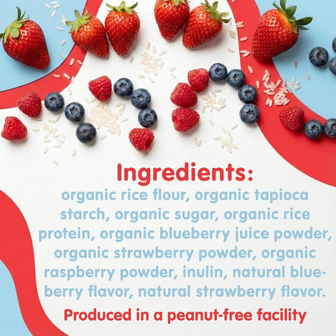 Baby Mum-Mum Organic Rice Biscuits, Super Tropical & Super Berries | 24 Count (Pack of 4) | Gluten Free, Allergen Free, Non-GMO | Toddler Snacks, Rice Rusk, Cracker, Cookies for Babies