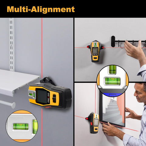 PREXISO 2-in-1 Stud Finder with Laser Level, Rechargeable Cross Line Laser
