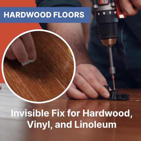 SQUEEEK NO More Squeaky Floor Repair Kit for Hardwood, Carpet, Vinyl & Linoleum – Complete Floor Squeak Repair Kit Includes Joist Finder Drill Bits, Tripod Fixture and 50 Counter-snap Screws
