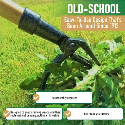 Grampa's Weeder Original Stand Up Weed Puller Tool with Bamboo Long Handle