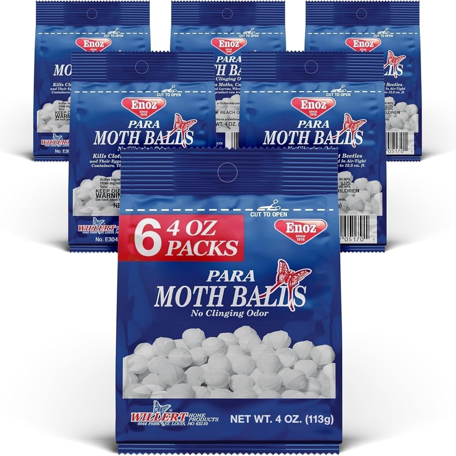 Enoz para Moth Balls, 4 Ounce (Pack of 6)