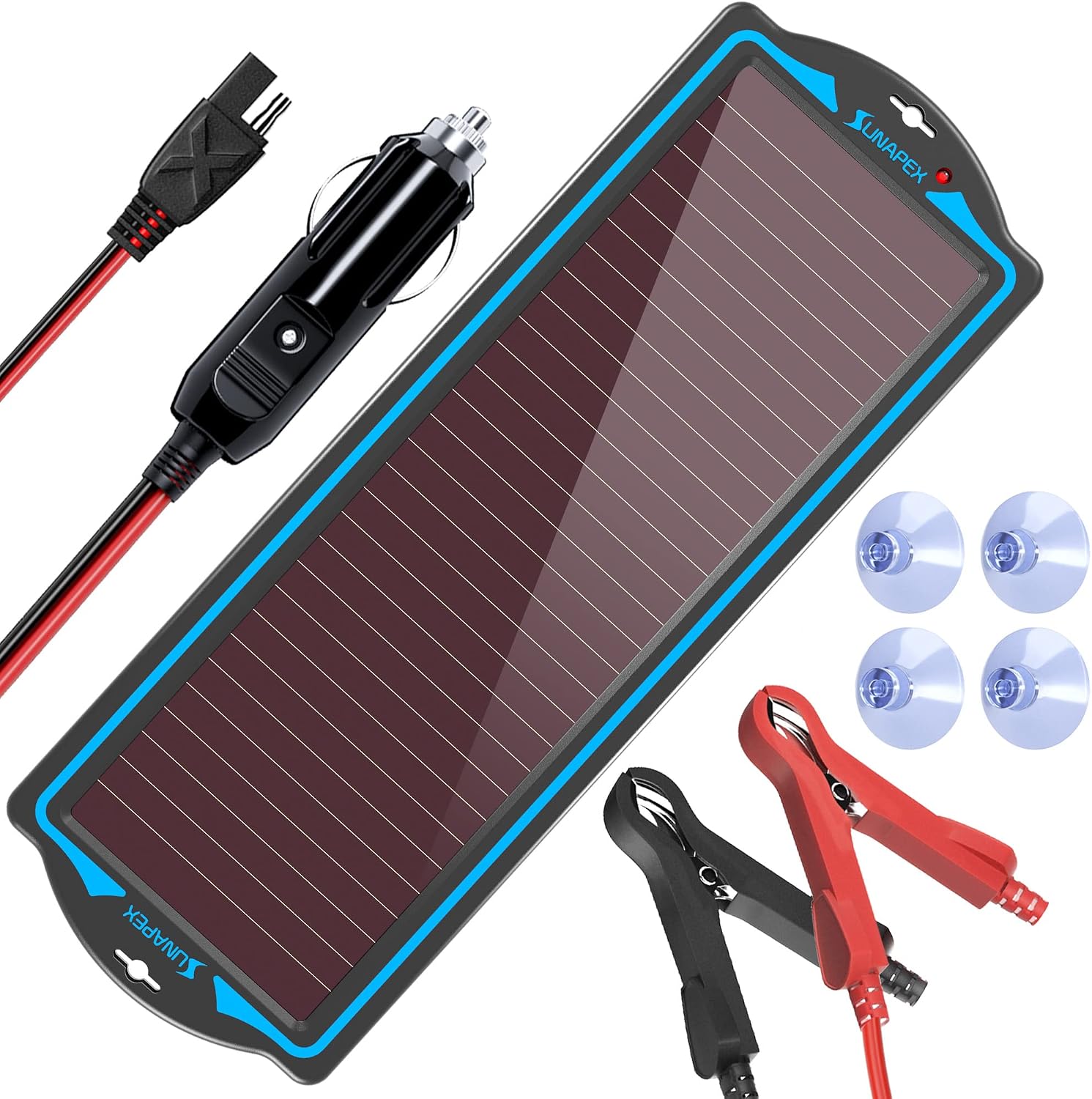 SUNAPEX 12V Solar Battery Charger Trickle Maintainer Kit for Car