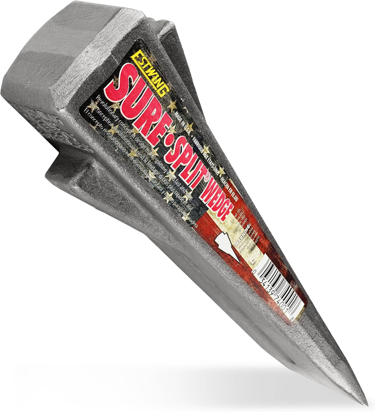ESTWING Sure Split Wedge, 5lb Solid Steel Wood Splitting Wedge, E-5