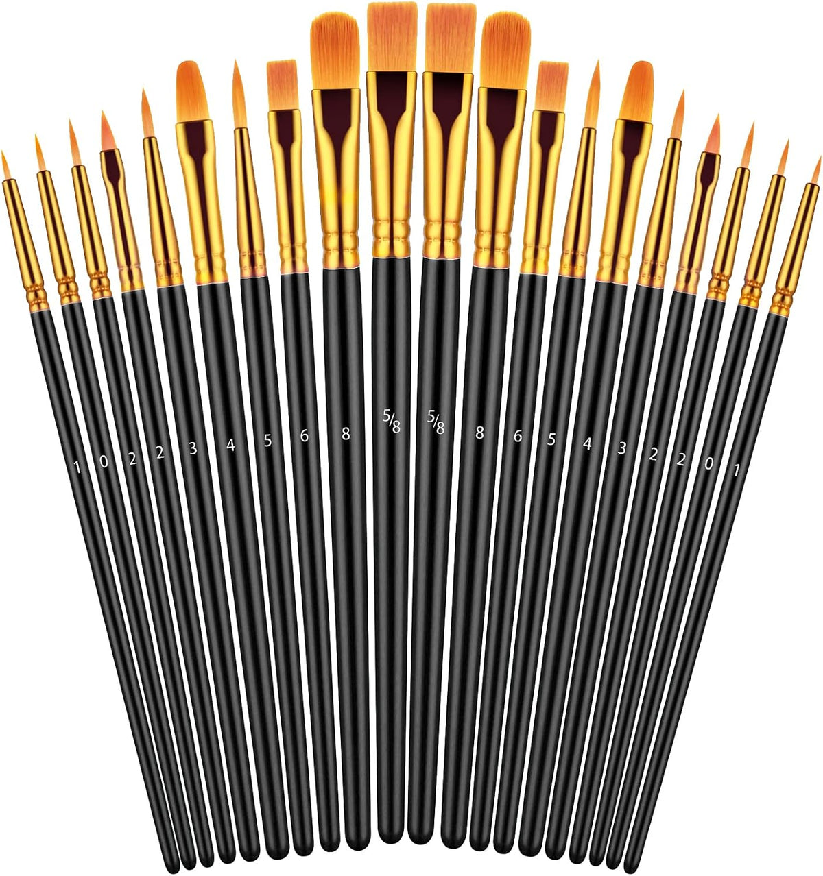 Artstorys Paint Brushes Set, 20 Pcs Acrylic Oil Watercolor Painting Brushes