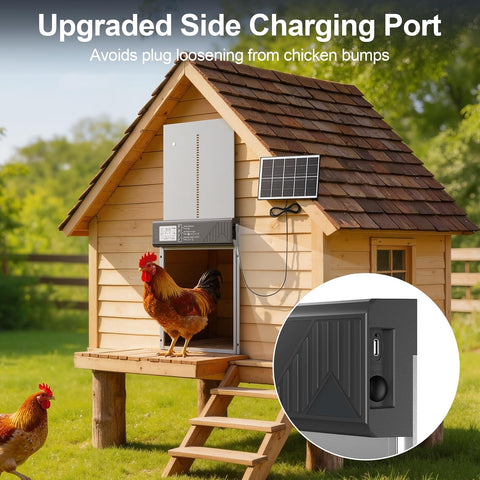 Large Automatic Chicken Coop Door Solar Powered with Timer & Light Sensor