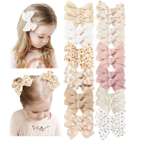 Niceye 24 Pack Baby Hair Bows for Girls, Toddler Hair Clips in Paris