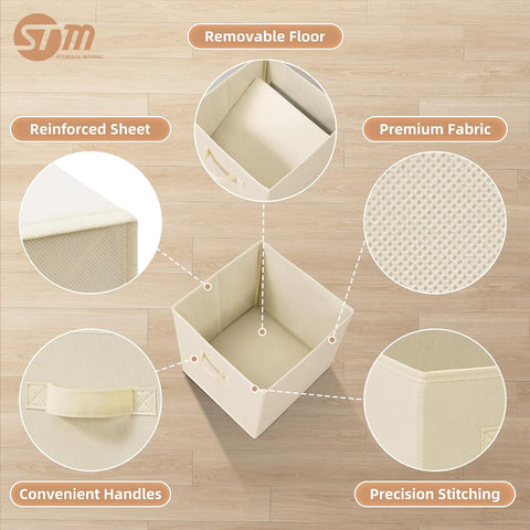 STORAGE MANIAC Storage Cubes, 13 Inch 10 Pack Collapsible Fabric Shelf Bins