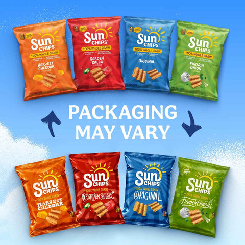 SunChips 100% Whole Grain Chips, Garden Salsa, 1 oz Bags, Pack of 104, No Artificial Flavors, No Colors from Artificial Sources
