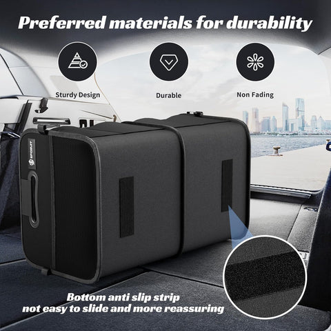 Sposuit Trunk Organizer for Car - 70L Collapsible Sturdy Car Storage, Black