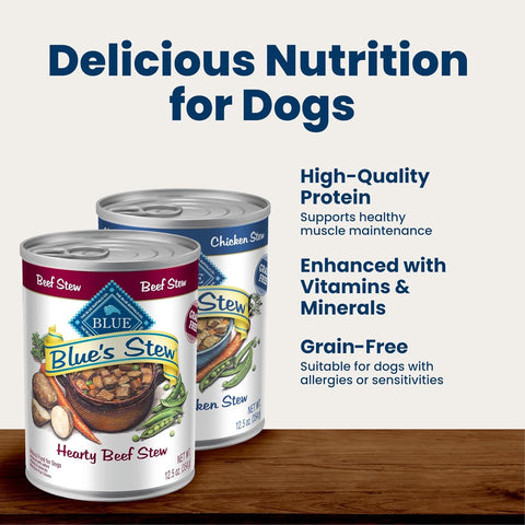 Blue Buffalo Blue's Stew Variety Pack Wet Dog Food, 12.5 oz, 6 ct