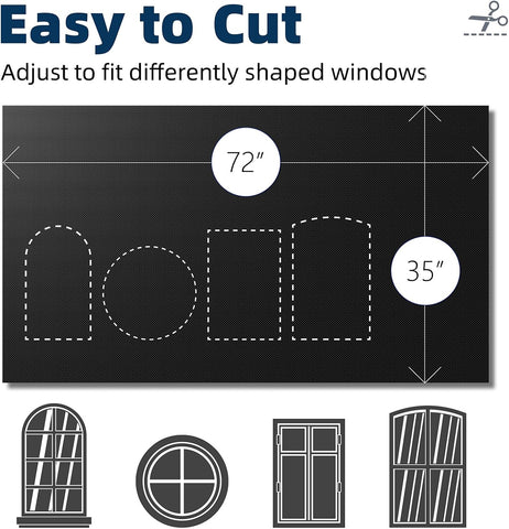NIGHTON Portable Blackout Curtains 35"×72", Strong Hook & Loop Tape Strips
