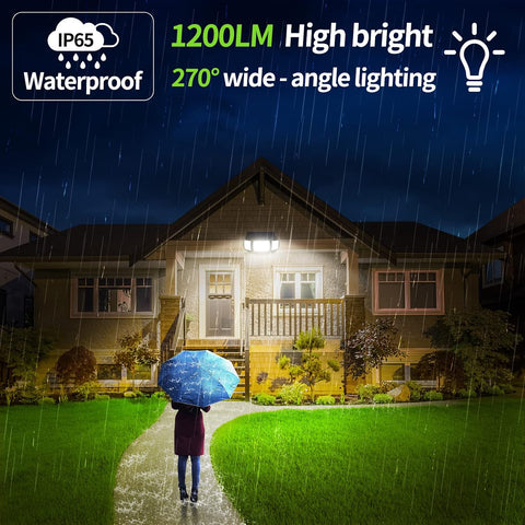 intelamp Solar Outdoor Lights, Motion Sensor with Dual Sensors Waterproof
