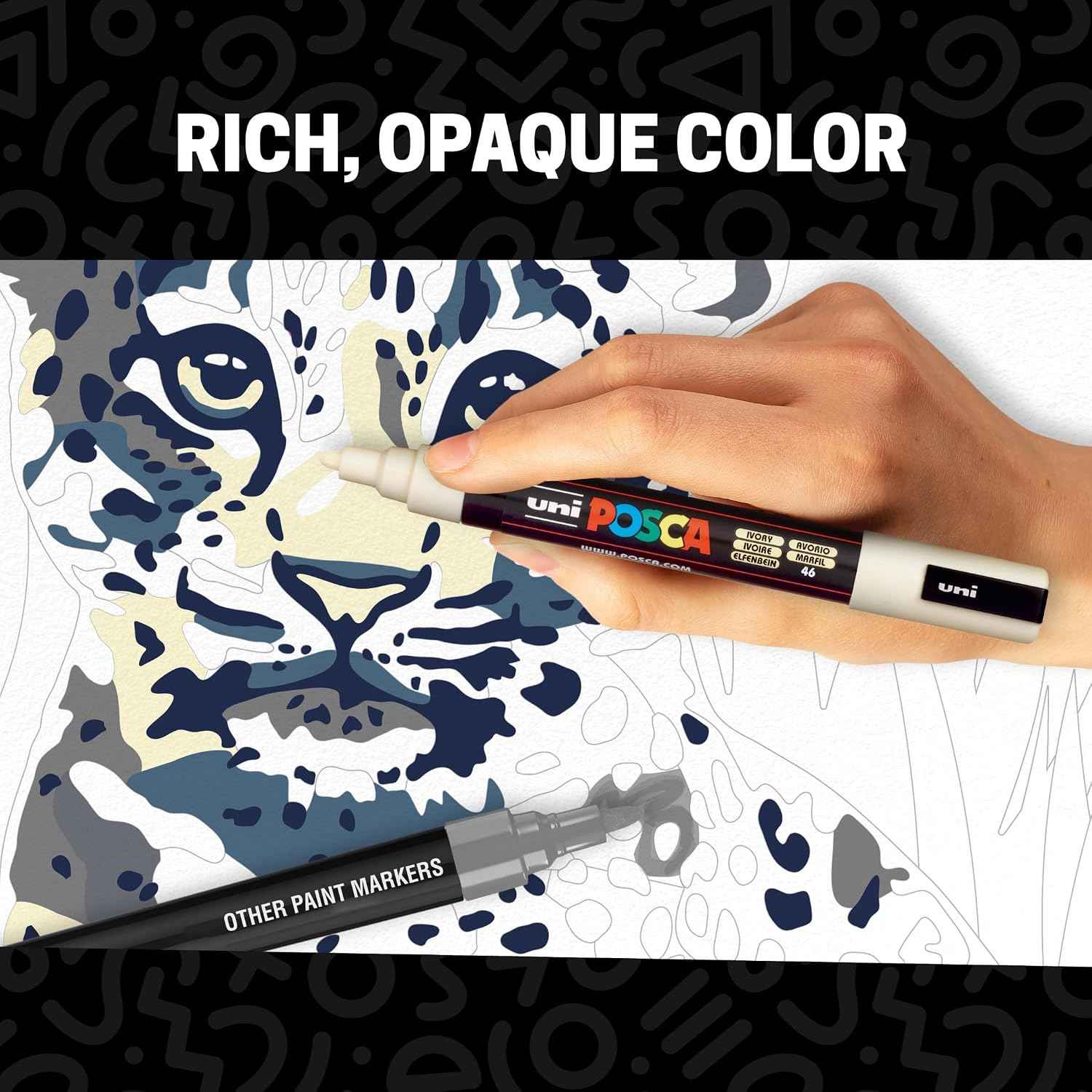 POSCA® PC-5M Paint Markers, 8 Count Monotone Medium Reversible Tip Set