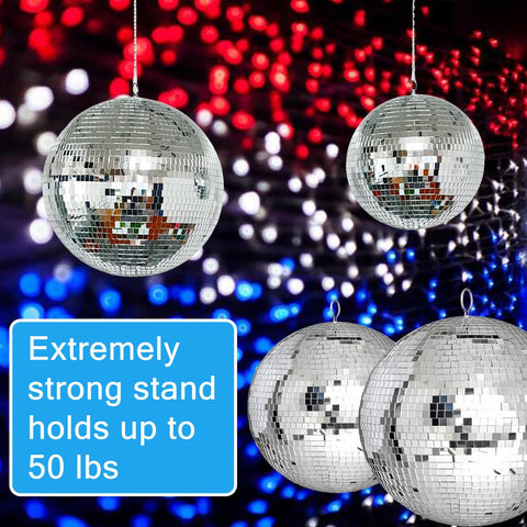 Alytimes Mirror Disco Ball - 8-Inch Cool and Fun Silver Hanging Party Disco Ball –Big Party Decorations, Party Design