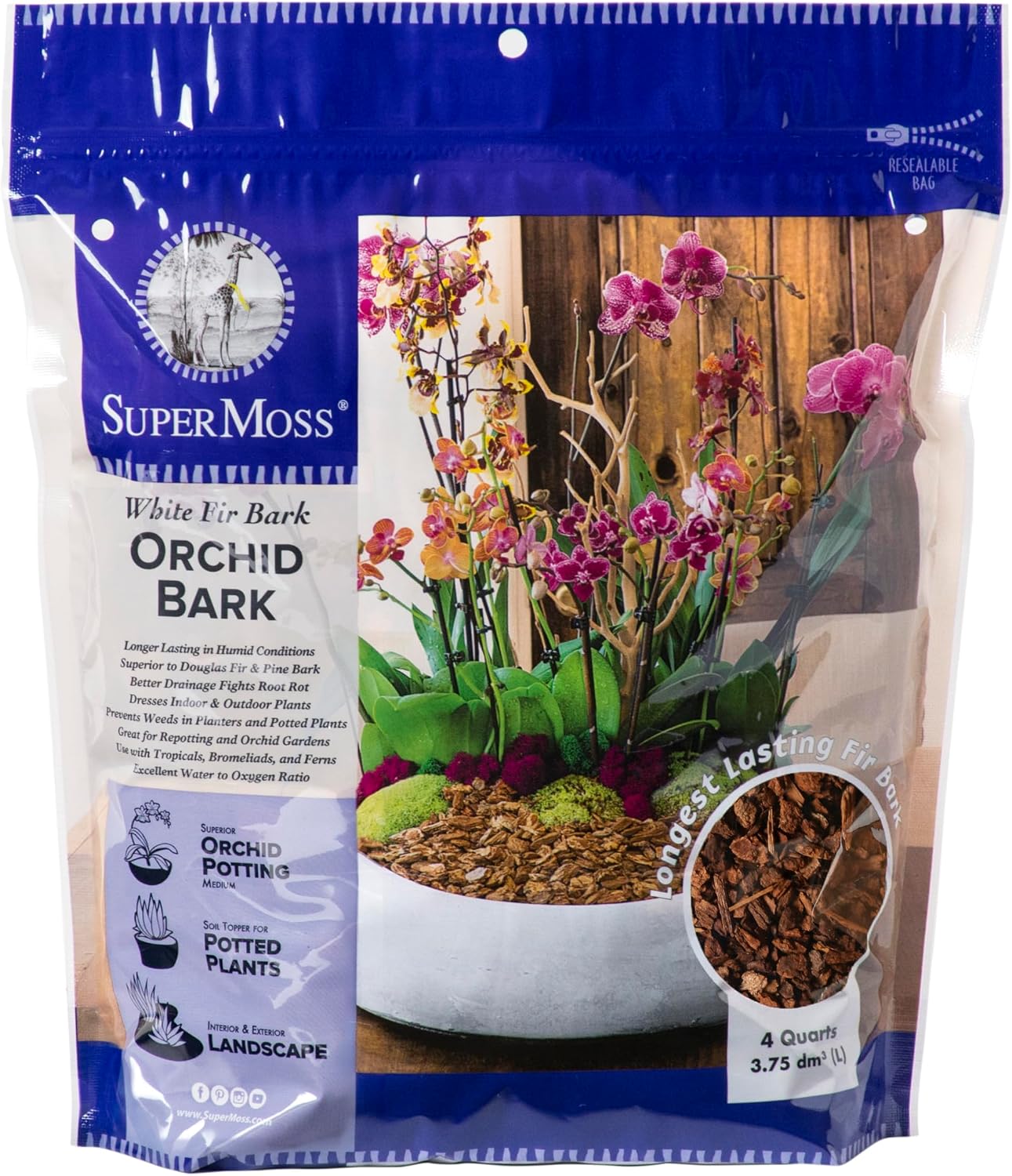 SuperMoss (23120) Orchid Potting Bark, Natural Brown, 1560 cu In. (Package May Vary)