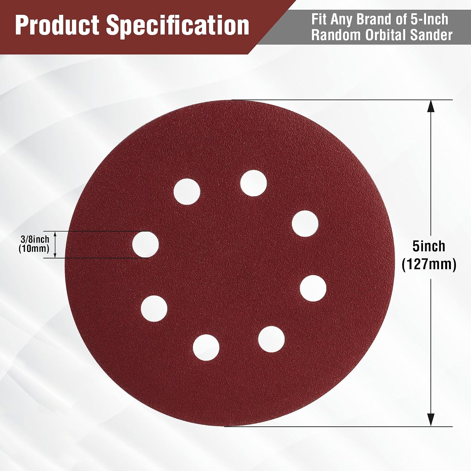 WORKPRO 150 Pack 5 Inch Sanding Discs Sandpaper, 8-Hole Hook and Loop