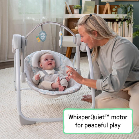 Ingenuity Comfort 2 Go Portable Swing, Newborn to 9 Months, Endless Blooms
