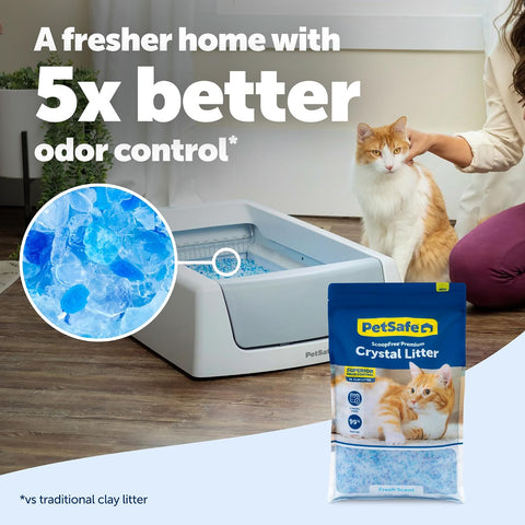 PetSafe ScoopFree Odor Control Crystal Cat Litter, Fresh Scent, 8 Lb Bag