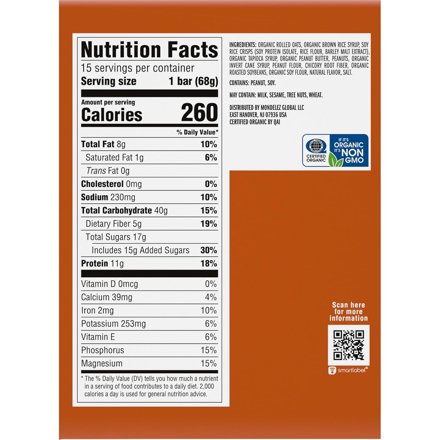CLIF BAR Protein Energy Bars, Crunchy Peanut Butter, 15ct