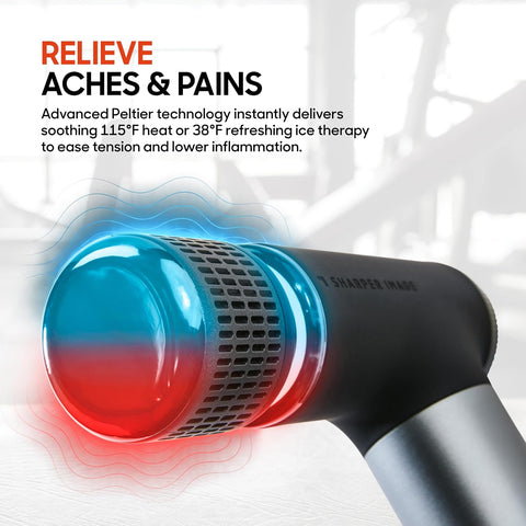 Sharper Image Powerboost Compact Heat & Cold Therapy Percussion Massage Gun