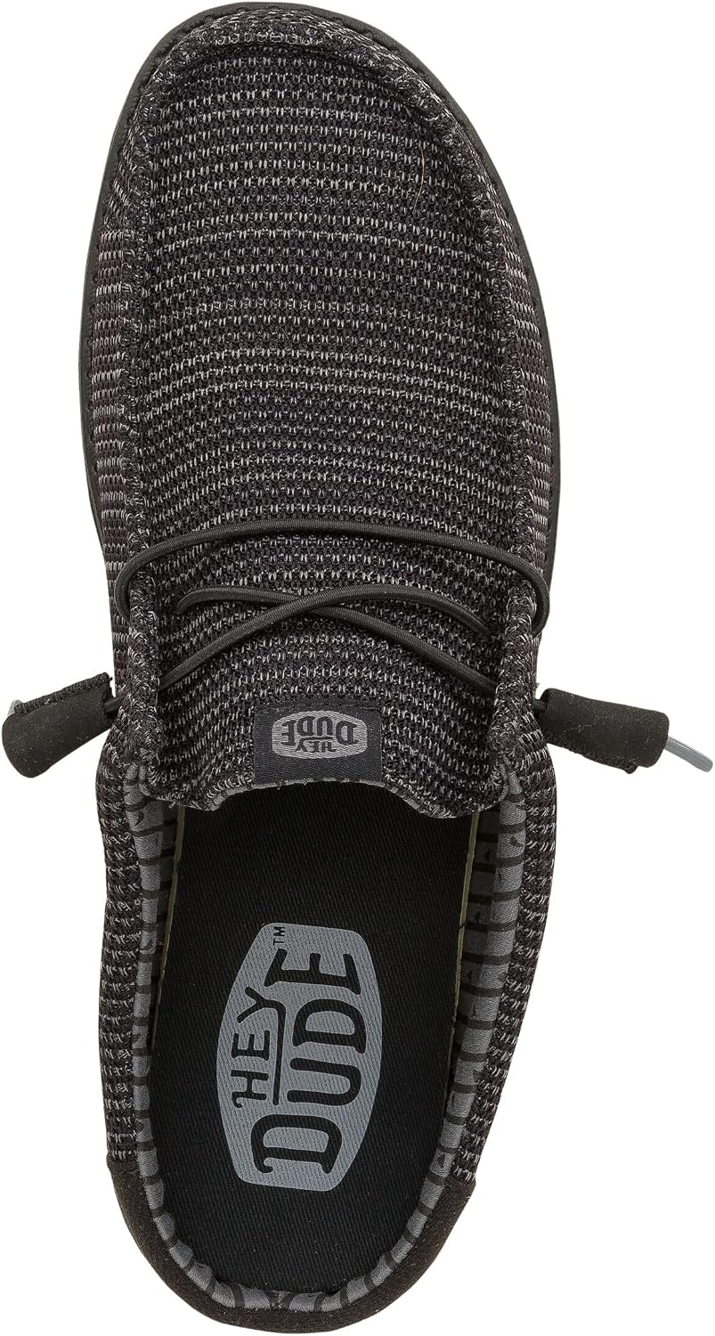 HEYDUDE Men's Wally Slip Stretch Canvas Mule, Black, Size 14