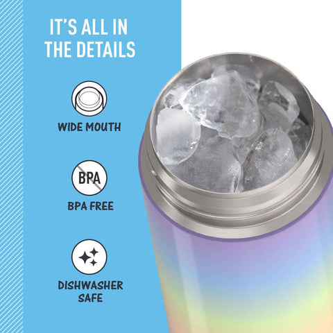 THERMOS FUNTAINER Water Bottle with Spout, 16oz, Rainbow Cloud