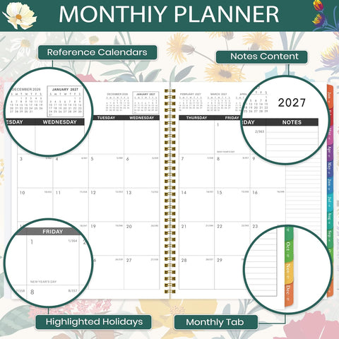 2027 Monthly Planner - January 2027 - December 2027, 9'' x 11''