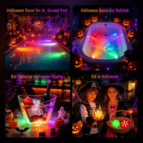 BITIWEND Pumpkin Lights, Submersible LED Lights Battery Operated (2 Pack)