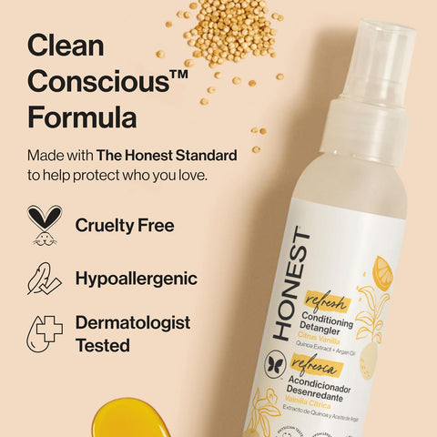 The Honest Company Hair Detangler, Citrus Vanilla Refresh, 4 fl oz, 3 Pack