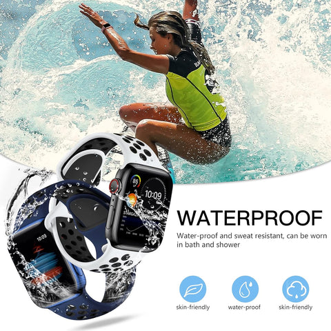 Adorve 4 Pack Sport Bands Compatible with Apple Watch Bands for Men Women 49mm 46mm 45mm 44mm 42mm 41mm 40mm 38mm,Breathable Soft Silicone Strap for iWatch Band Series 11 10 SE Ultra 9 8 7 6 5 4 3 2 1