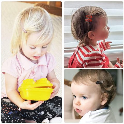 1Inch Snap Hair Clips 120Pcs Small Clips for Little Girls Infant Baby