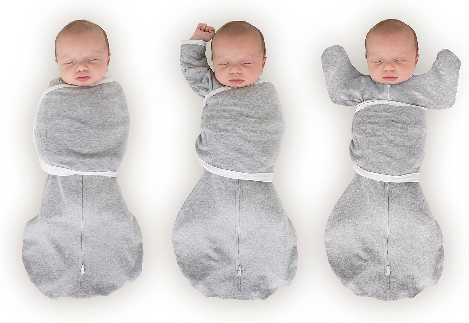 SwaddleDesigns 6-Way Omni Swaddle Sack, Arms Up Swaddle for Newborn, More Options to Calm Startle Reflex, Improves Sleep, Small, 0-3 Month, 6-14 lbs, Heathered Gray
