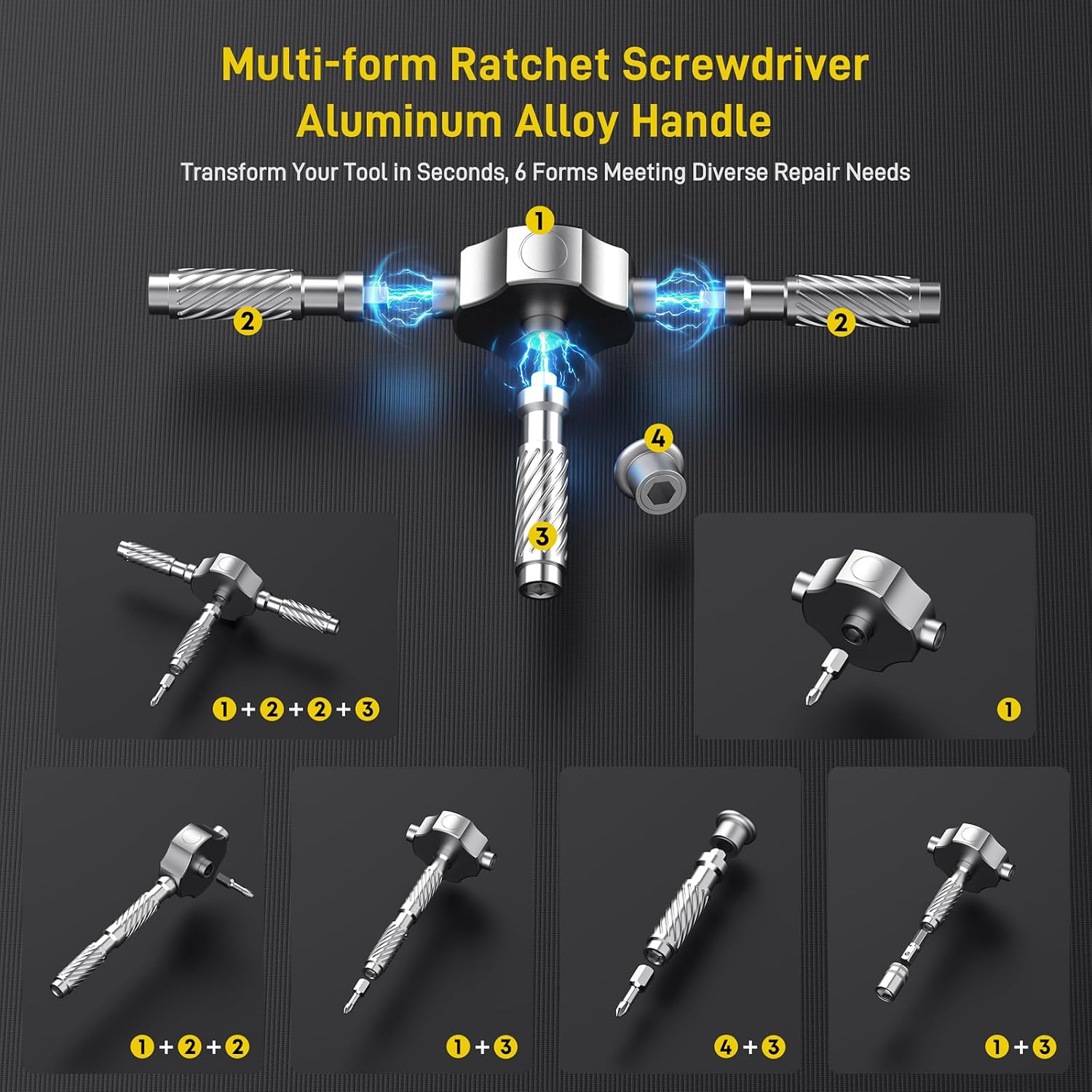 T Handle Ratchet Screwdriver Set, Upgraded 62 in 1 Magnetic Screwdriver Set