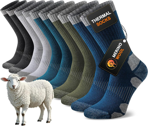 Niorasen Merino Wool Socks for Men & Women, Thermal Winter Crew Warm Socks
