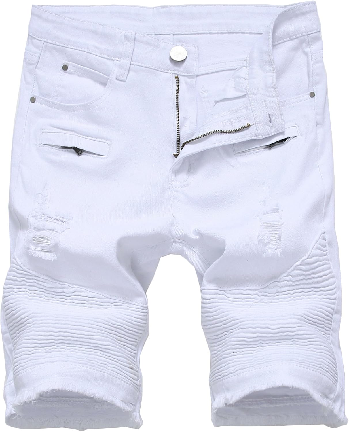 Enrica Men's Ripped Distressed Slim Fit Holes Denim Shorts