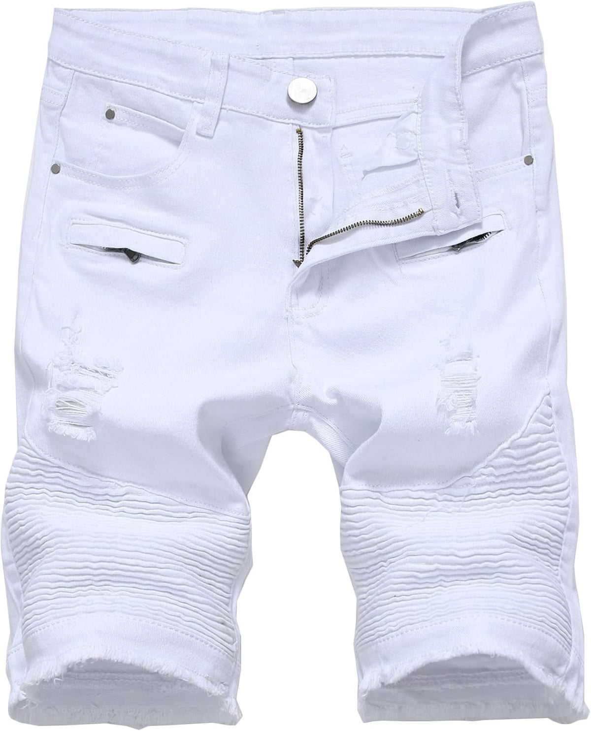 Enrica Men's Ripped Distressed Slim Fit Holes Denim Shorts
