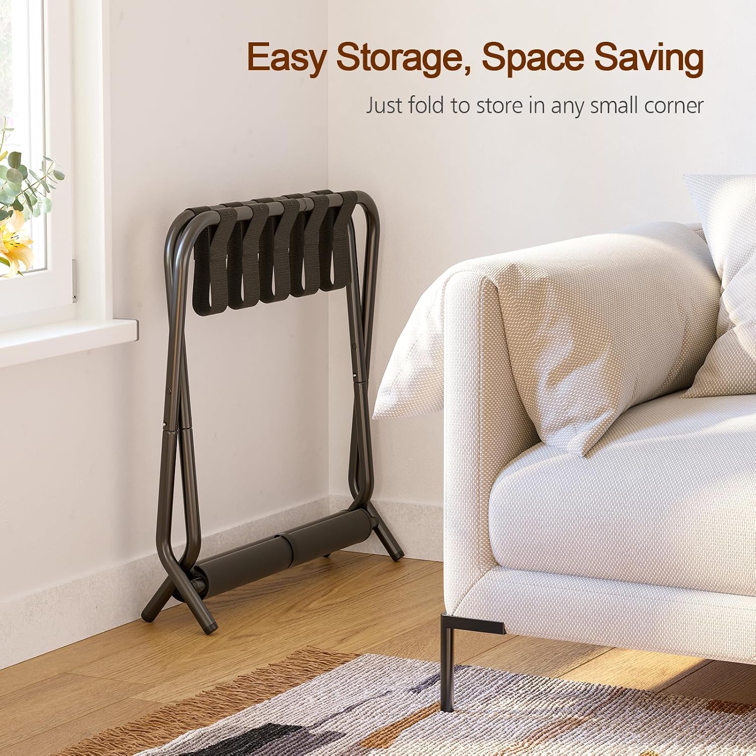 AMHANCIBLE Luggage Rack, Set of 2, Foldable Suitcase Stands for Guest Room