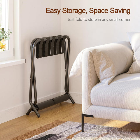 AMHANCIBLE Luggage Rack, Set of 2, Foldable Suitcase Stands for Guest Room